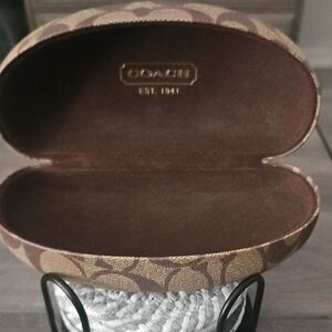 Coach Tan and Brown Eyeglass Case